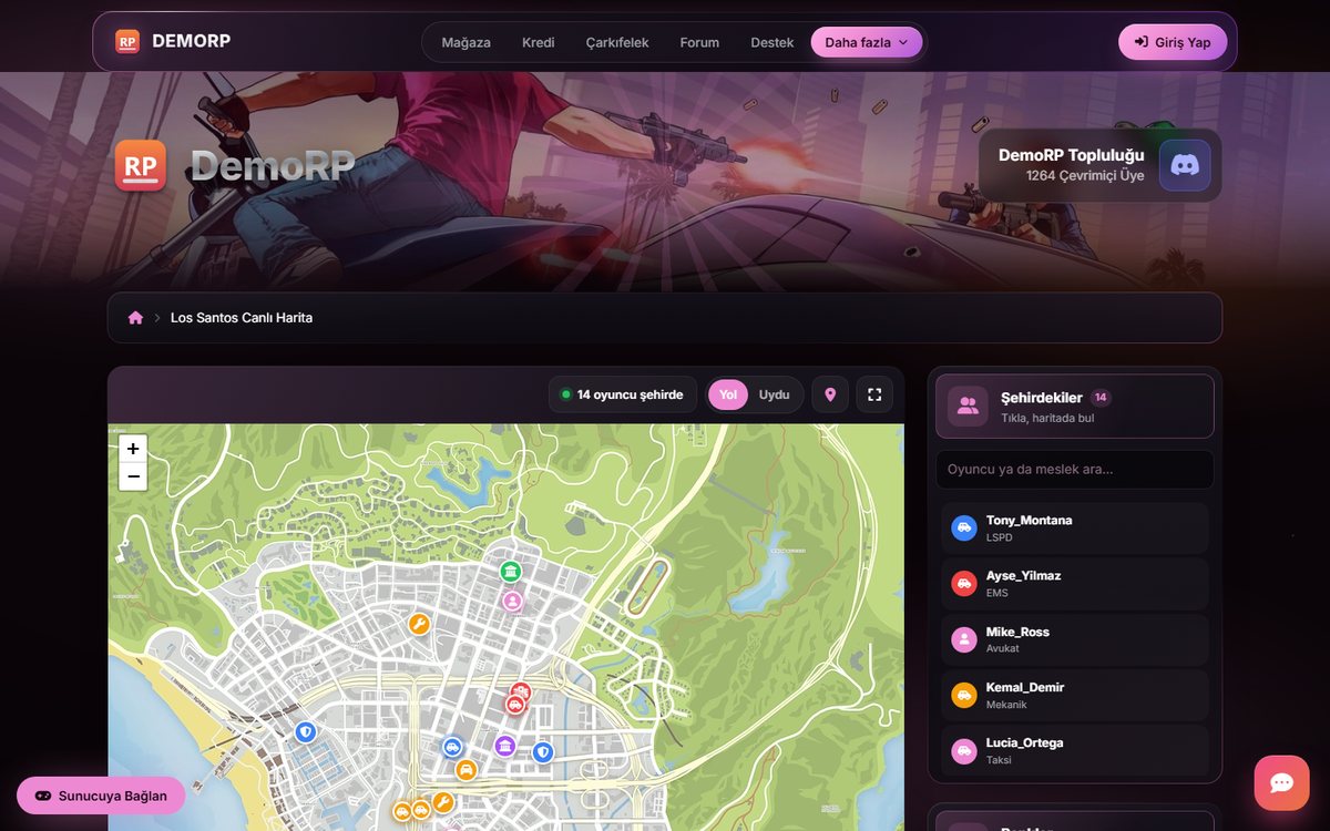 FiveM canlı GTA V haritası
